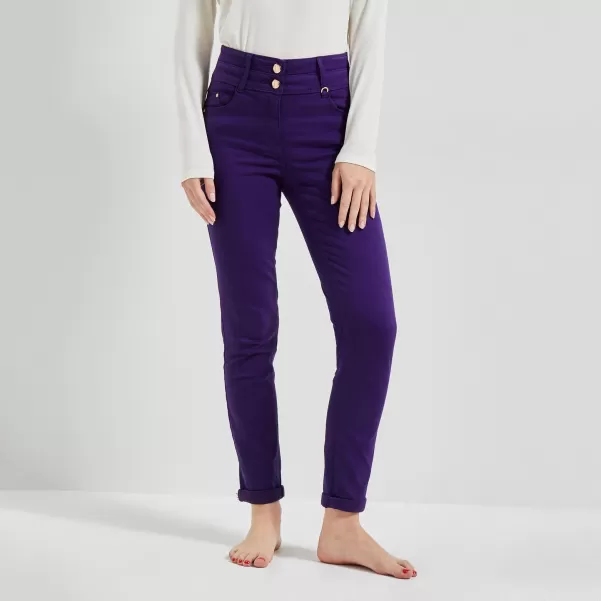 Slim Taille Haute Figari Femme Violet Grain De Malic Grand Jeans