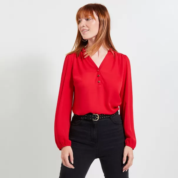 Rouge Femme T-Shirts & Tops Prix Cassé Grain De Malic Tshirt Manches Longues Femme