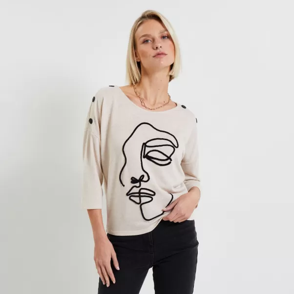 Beige Tshirt Doudou Femme T-Shirts & Tops Grain De Malic Femme En Ligne