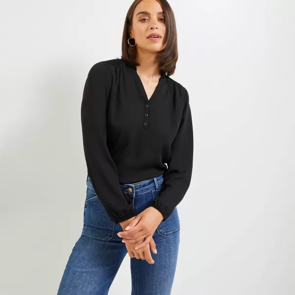 Grain De Malic T-Shirts & Tops Noir Confortable Femme Tshirt Manches Longues Femme