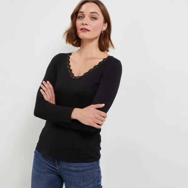 Grain De Malic Noir Femme Frais Tshirt Basic Femme T-Shirts & Tops