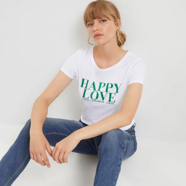 Blanc Casse Le Moins Cher T-Shirts & Tops Grain De Malic Tshirt Message Femme Femme