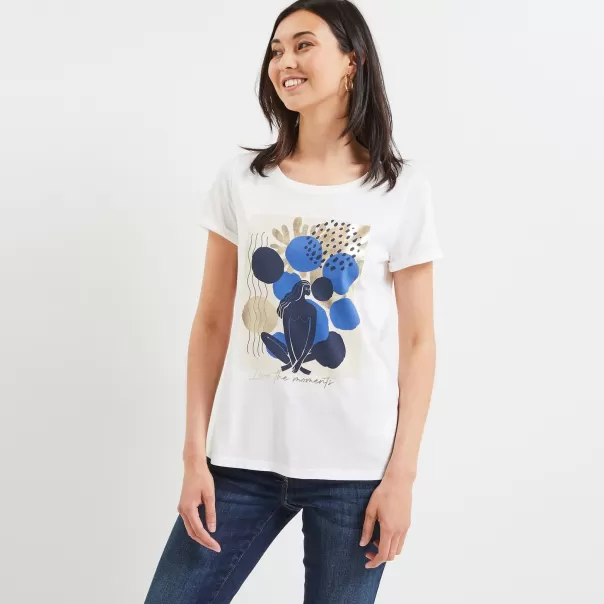T-Shirts & Tops Blanc Casse Femme Coût Tshirt Print Femme Grain De Malic