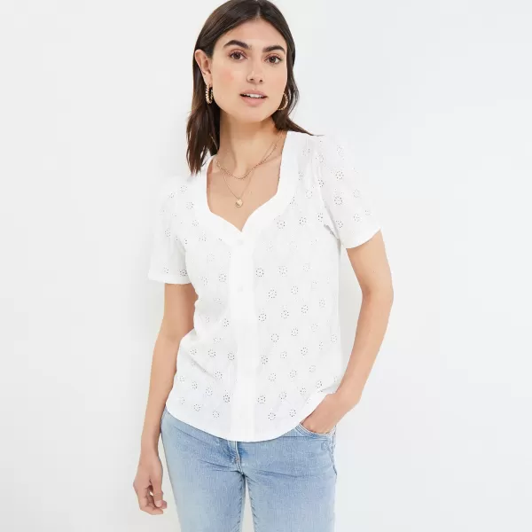 Solidité Femme T-Shirts & Tops Tshirt Maille Ajourée Femme Grain De Malic Blanc Casse