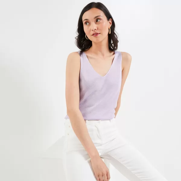 Grain De Malic Femme Compact Violet T-Shirts & Tops Débardeur Lurex Femme