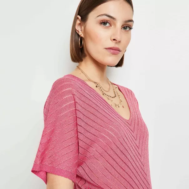 Femme Produit Grain De Malic T-Shirts & Tops Pull Ajouré Femme Fushia