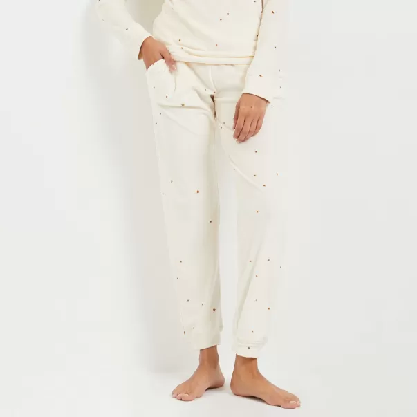 Grain De Malic Pantalon Pyjama Femme Femme Ecru Classique Homewearnew